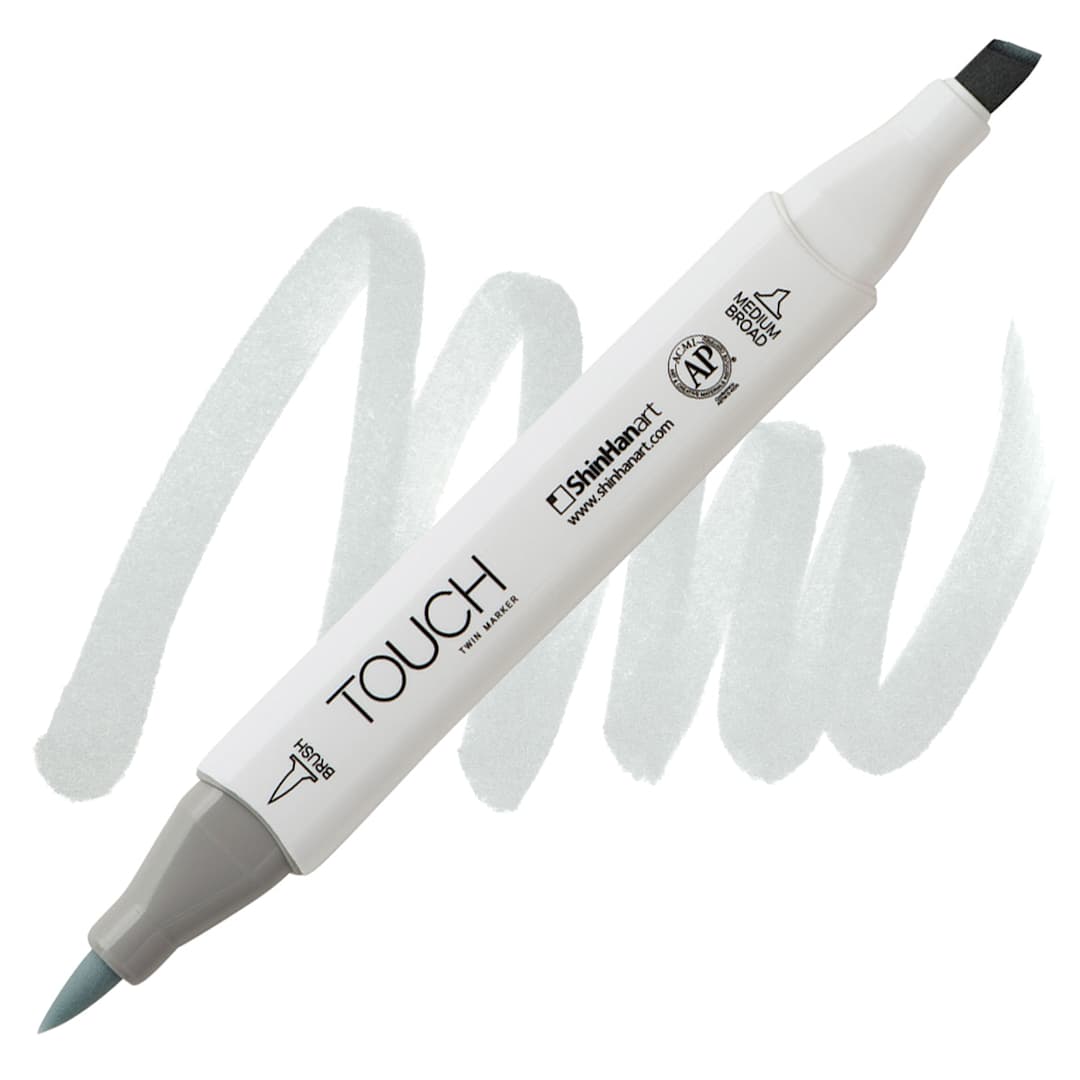 Open in modal - ShinHan Touch Twin Brush Marker - Green Grey 1 GG1 marker and swatch