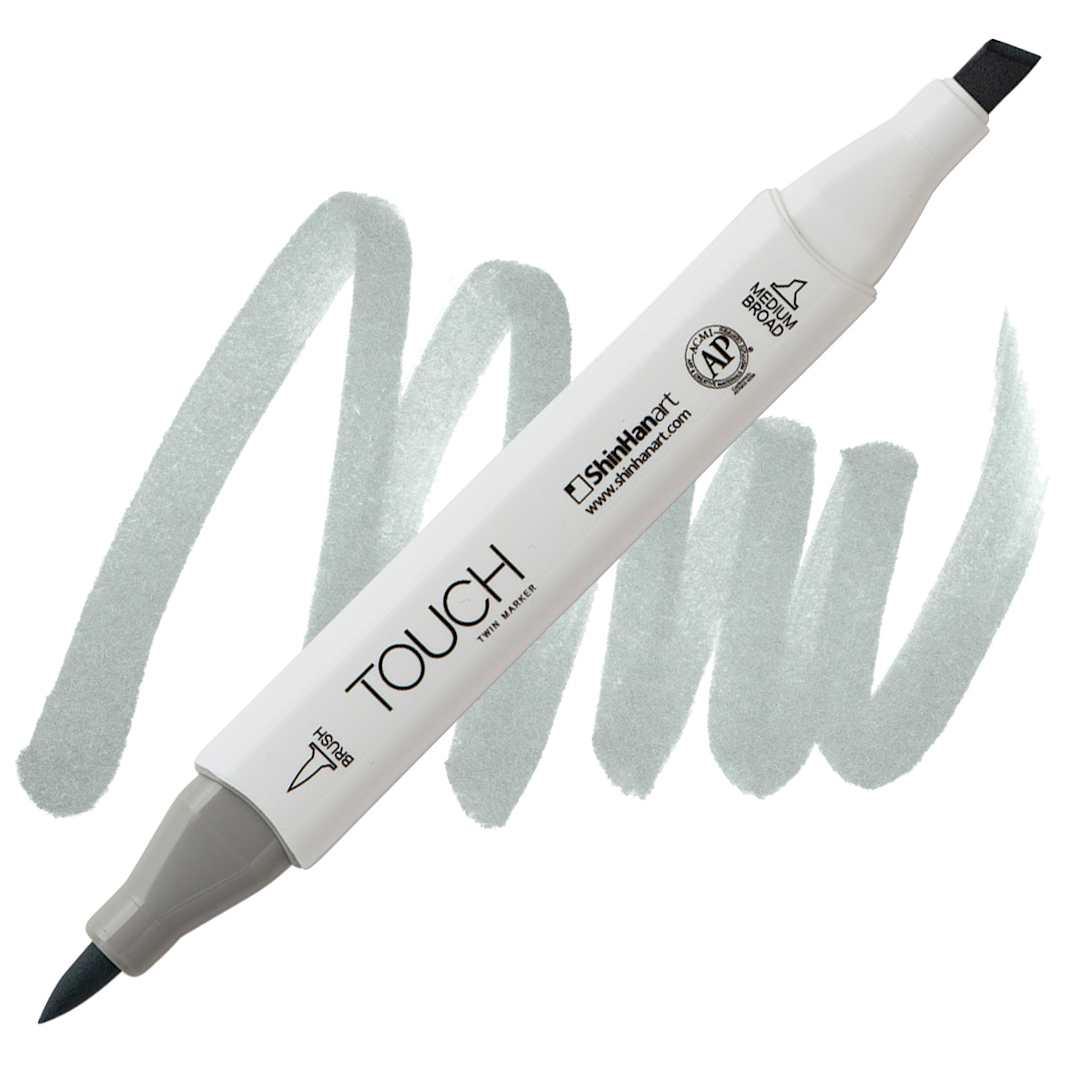 Open in modal - ShinHan Touch Twin Brush Marker - Green Grey 3 GG3 marker and swatch