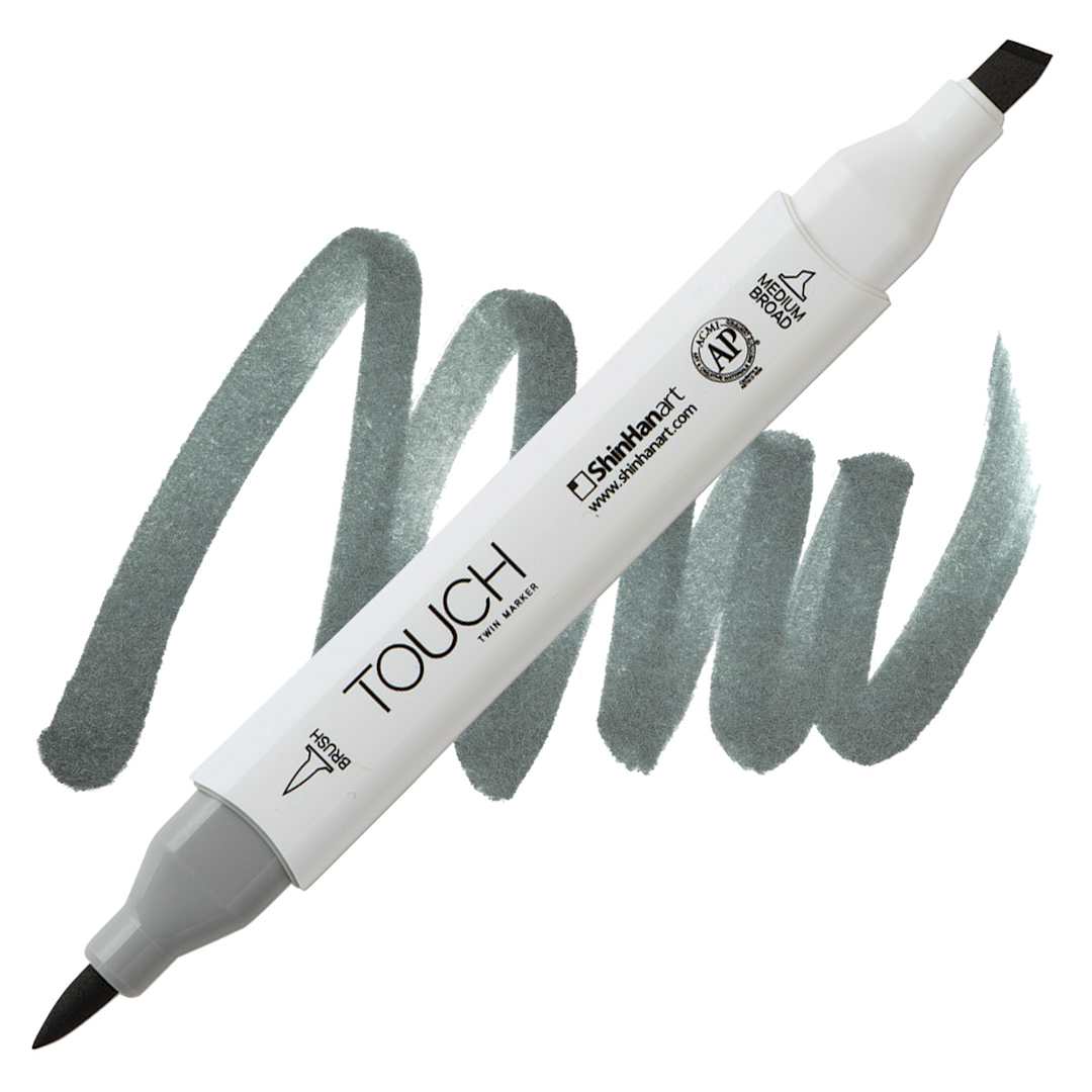 Open in modal - ShinHan Touch Twin Brush Marker - Green Grey 7 GG7 marker and swatch