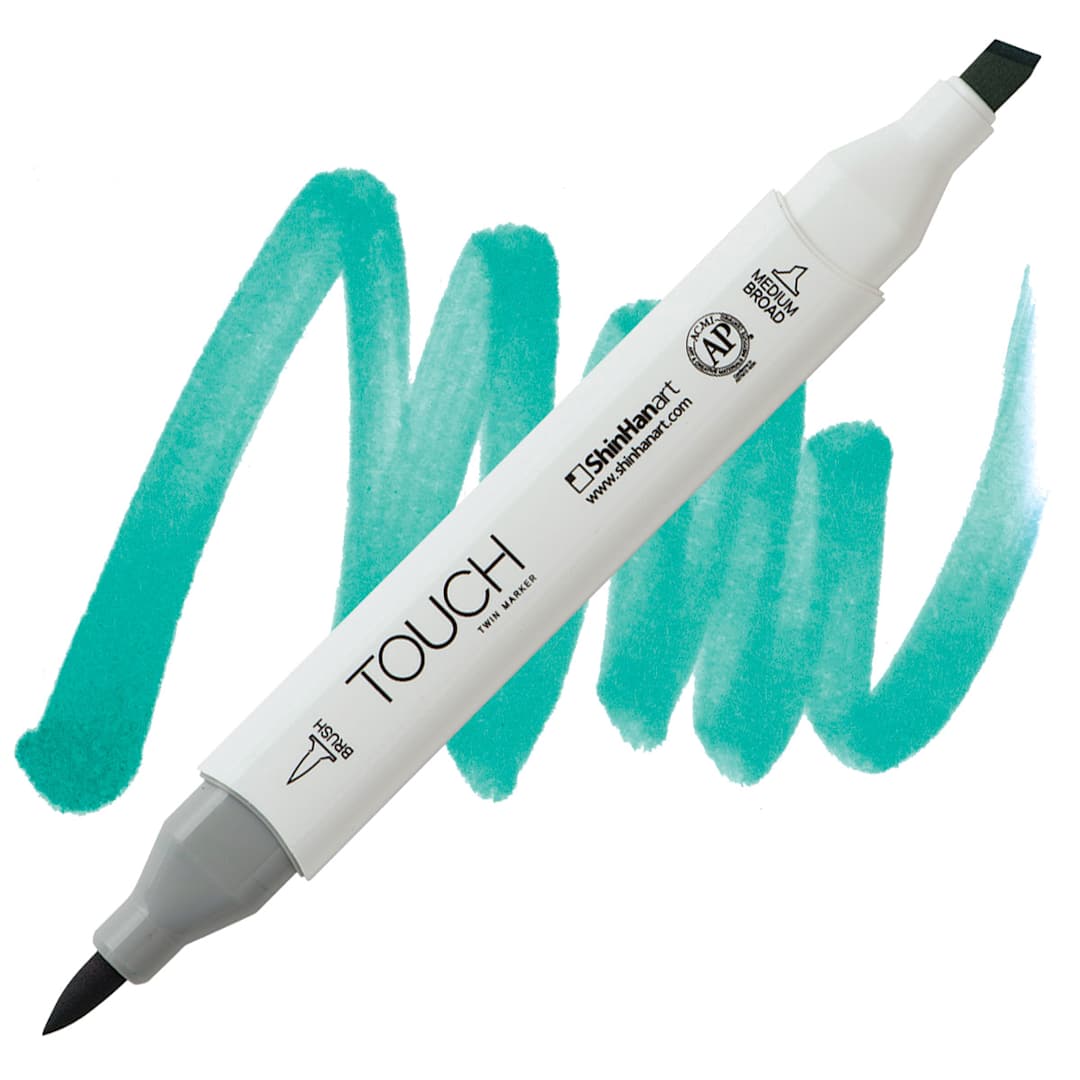 Open in modal - ShinHan Touch Twin Brush Marker - Ice Blue B65 marker and swatch