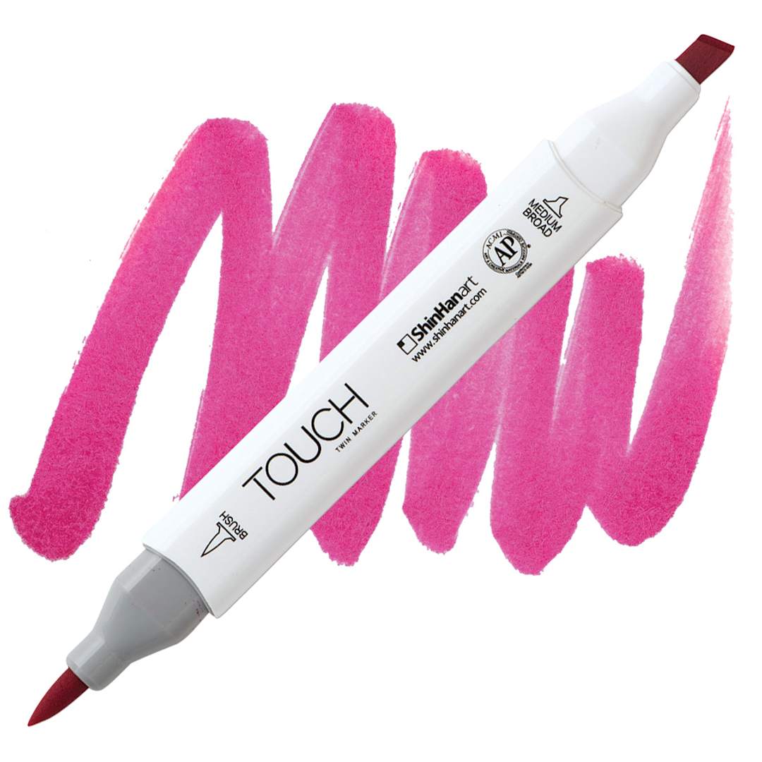 Open in modal - ShinHan Touch Twin Brush Marker - Magenta Deep RP292 marker and swatch