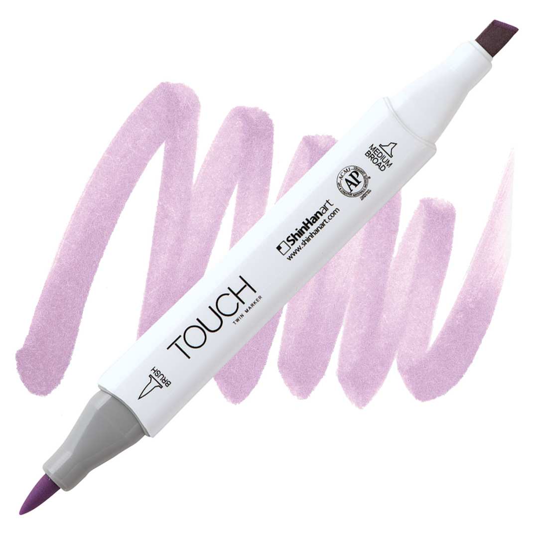 Open in modal - ShinHan Touch Twin Brush Marker - Mauve Shadow P146 marker and swatch