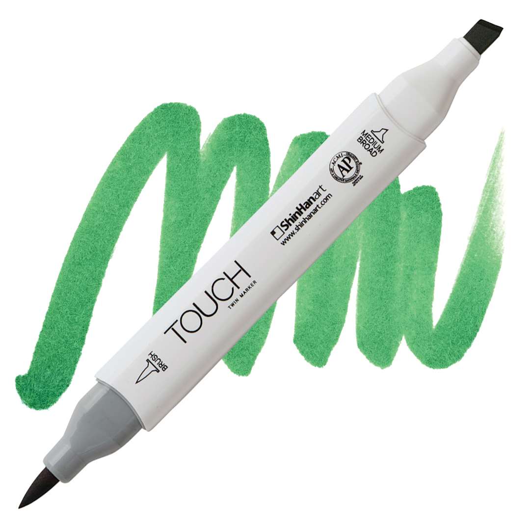 Open in modal - ShinHan Touch Twin Brush Marker - Mint Green G56 marker and swatch