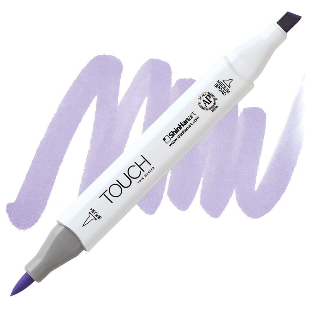 Open in modal - ShinHan Touch Twin Brush Marker - Pale Blue PB77 marker and swatch