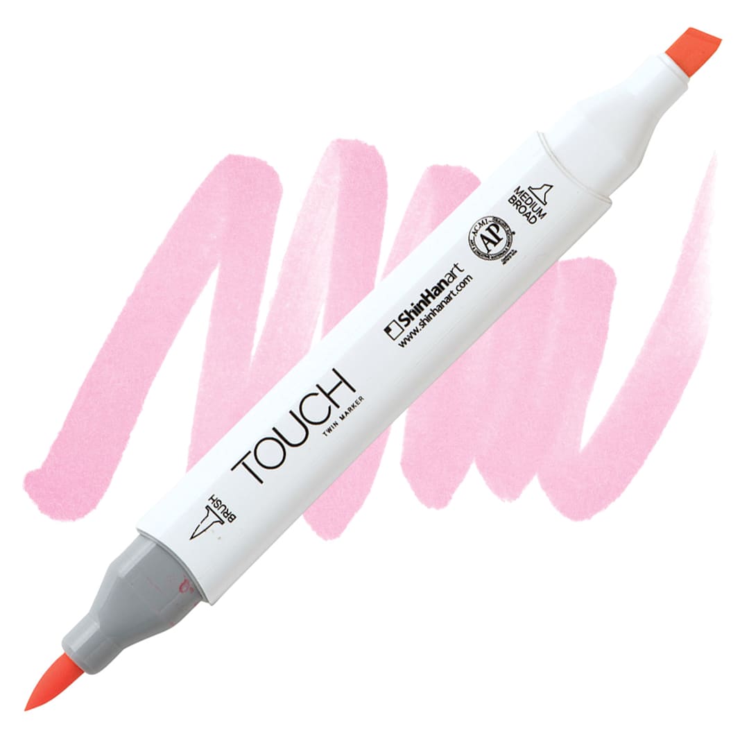 Open in modal - ShinHan Touch Twin Brush Marker - Peach R18 marker and swatch