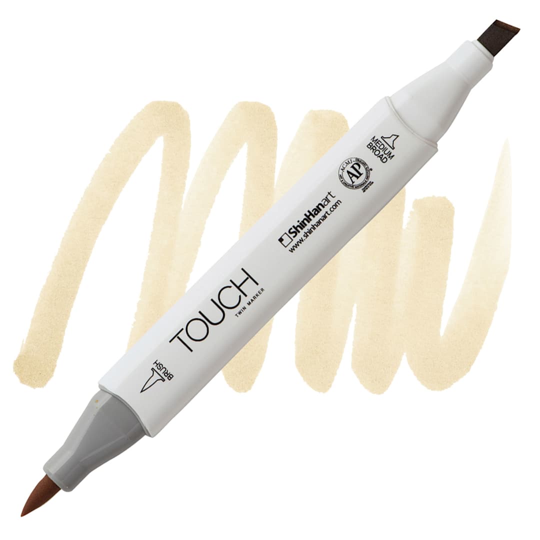 Open in modal - ShinHan Touch Twin Brush Marker - Peanut BR113 marker and swatch
