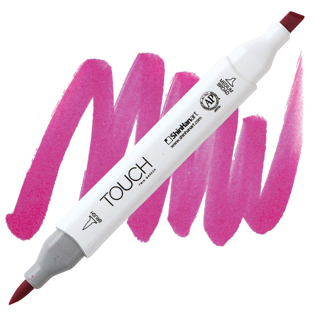 Open in modal - ShinHan Touch Twin Brush Marker - Primary Magenta RP291 marker and swatch