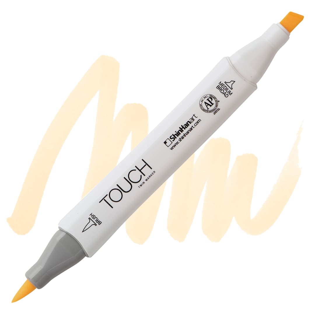 Open in modal - ShinHan Touch Twin Brush Marker - Raw Silk BR 134 marker and swatch