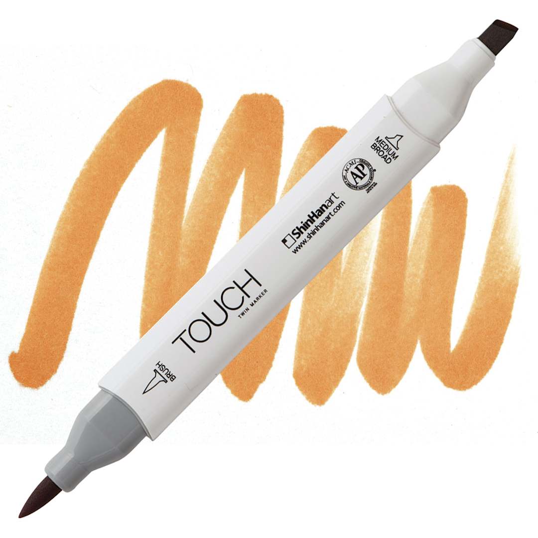 Open in modal - ShinHan Touch Twin Brush Marker - Rose Beige BR97 marker and swatch