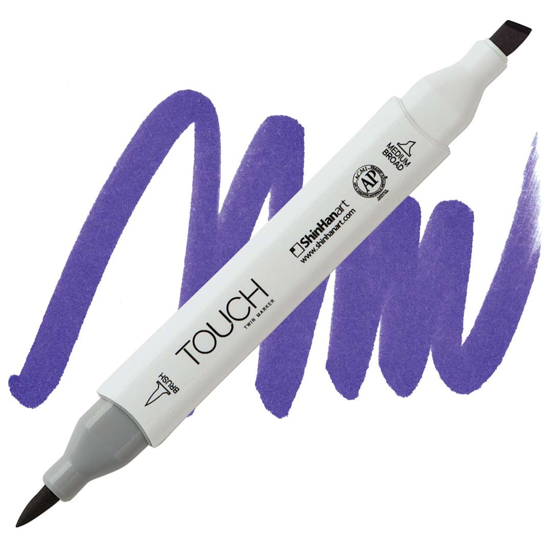 Open in modal - ShinHan Touch Twin Brush Marker - Ultramarine PB72 marker and swatch