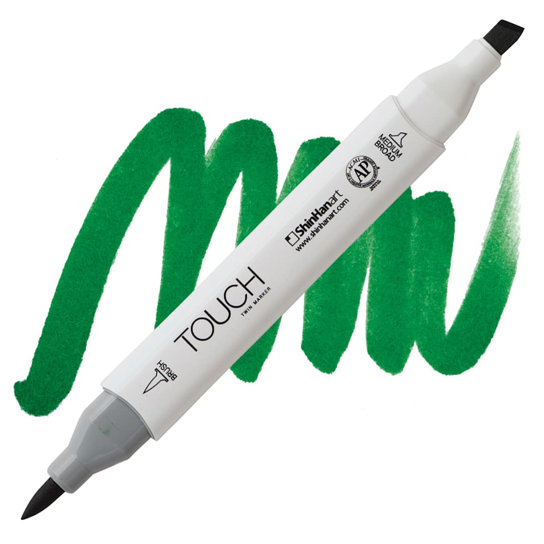 Open in modal - ShinHan Touch Twin Brush Marker - Viridian G54 marker and swatch