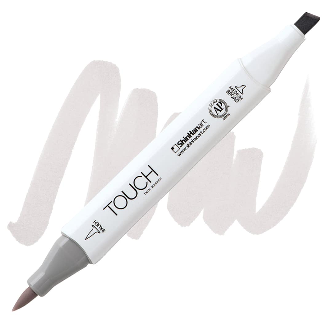Open in modal - Shinhan Touch Twin Brush Marker - Warm Grey 0.5 marker and swatch