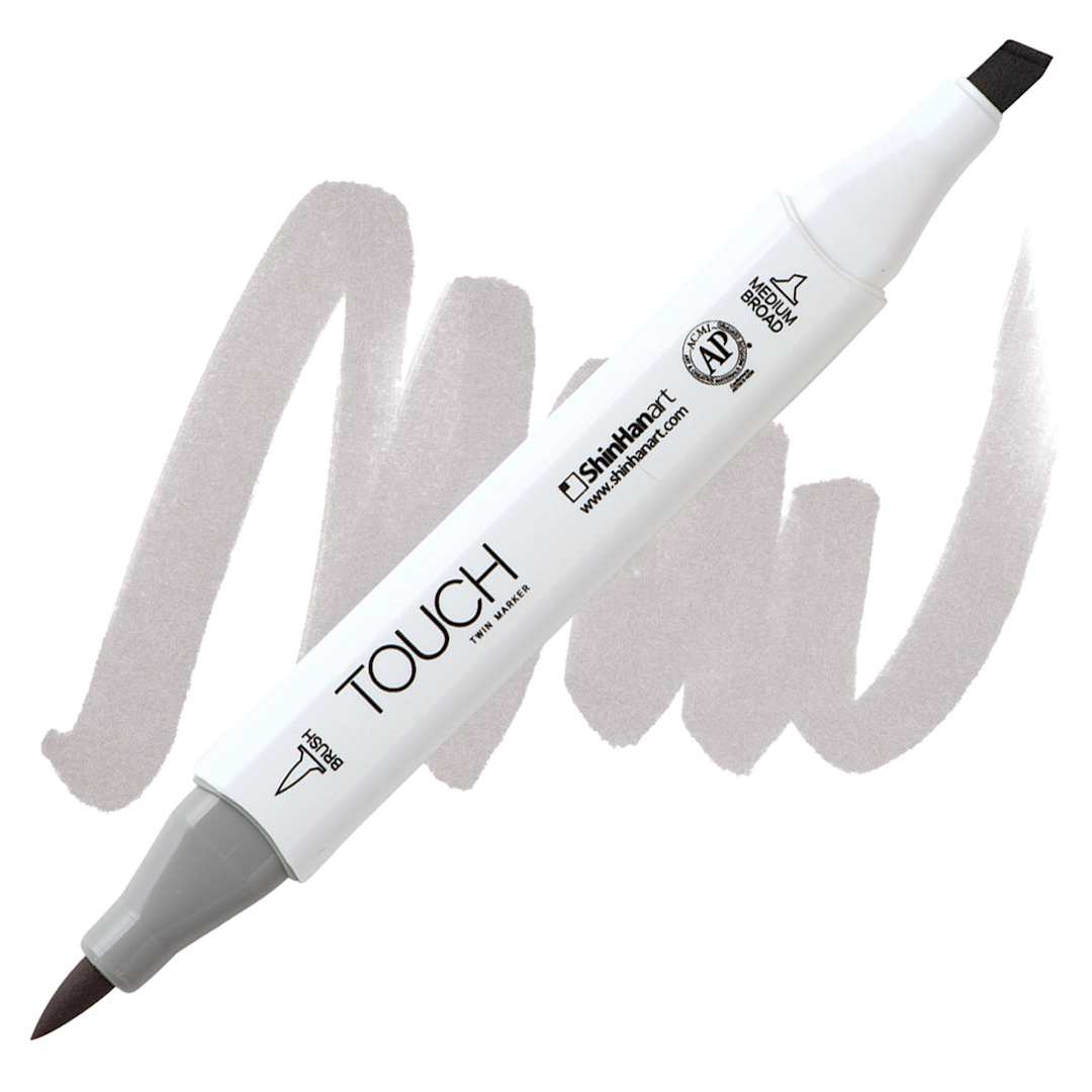 Open in modal - ShinHan Touch Twin Brush Marker - Warm Grey 2 WG2 marker and swatch