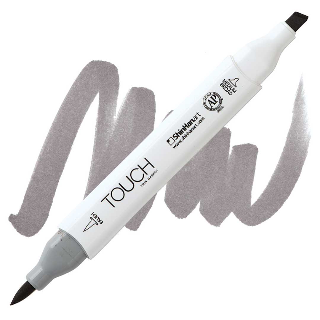 Open in modal - ShinHan Touch Twin Brush Marker - Warm Grey 5 WG5 marker and swatch