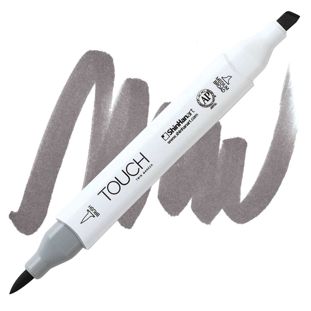 Open in modal - ShinHan Touch Twin Brush Marker - Warm Grey 6 WG6 marker and swatch