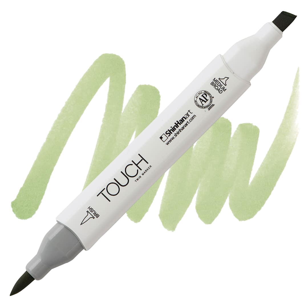 Open in modal - ShinHan Touch Twin Brush Marker - Willow Green GY237 marker and swatch