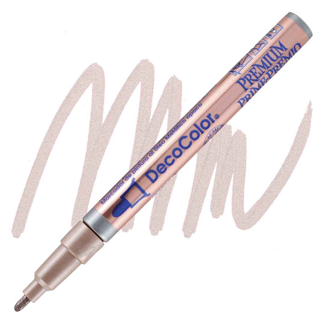 Open in modal - DecoColor Premium Paint Marker - Rose Gold, Bullet Tip, 2 mm marker and swatch