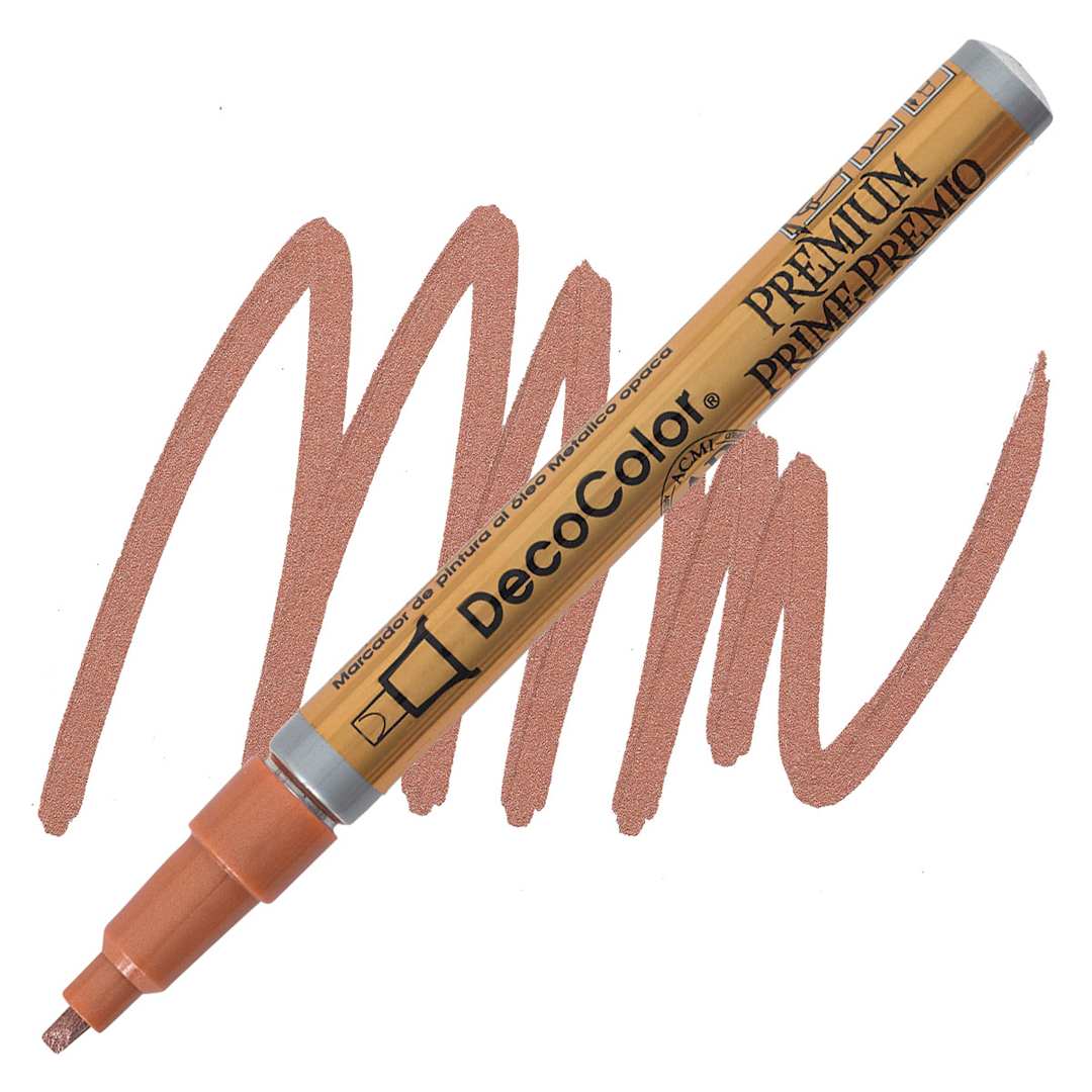 Open in modal - DecoColor Premium Paint Marker - Copper, Leafing Tip, 2 mm marker and swatch