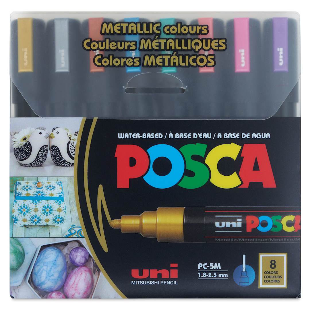 Open in modal - Posca Paint Markers - Metallic, Set of 8, Medium Tip