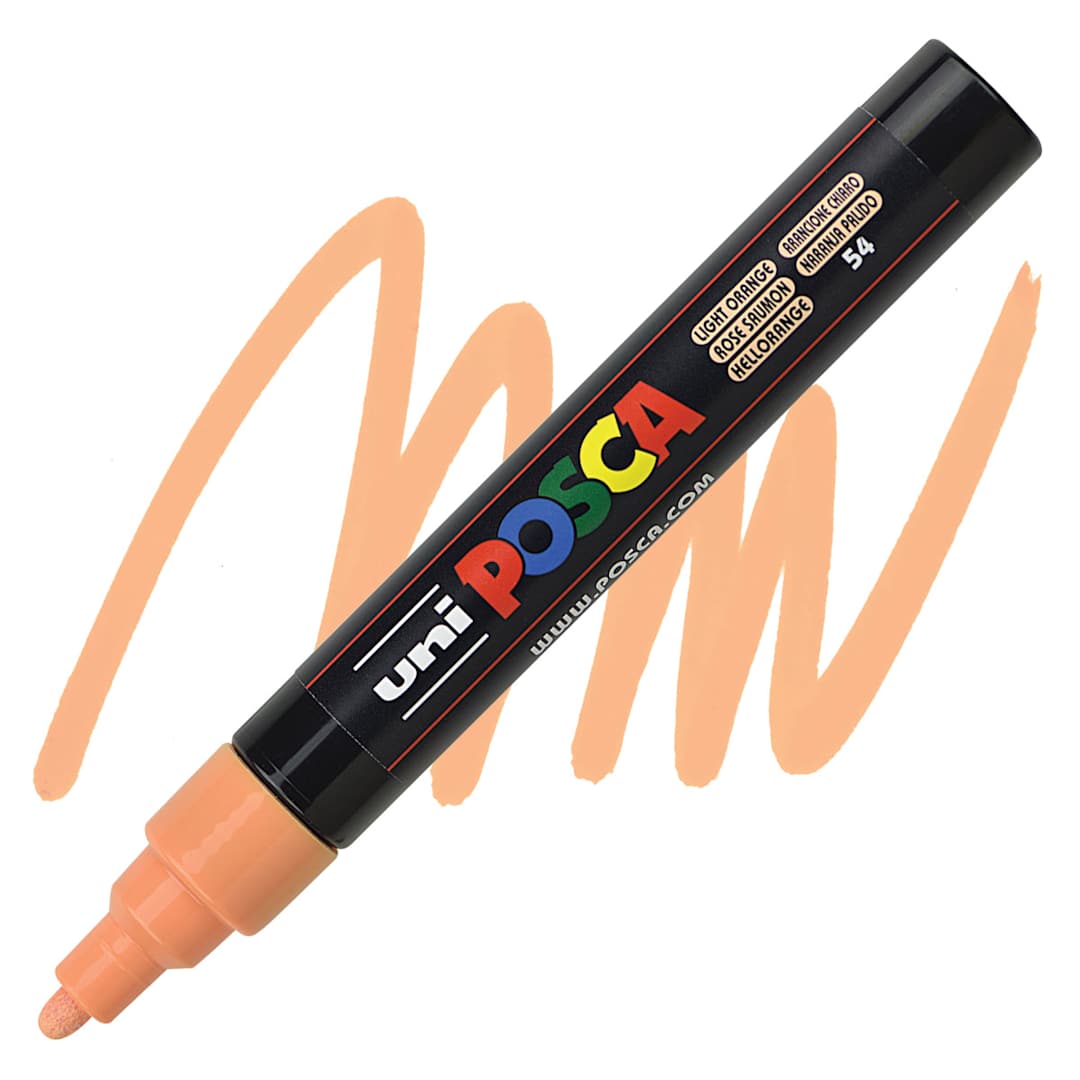 Open in modal - Posca Paint Marker - Light Orange, Bullet Tip, 2.5 mm - marker and swatch