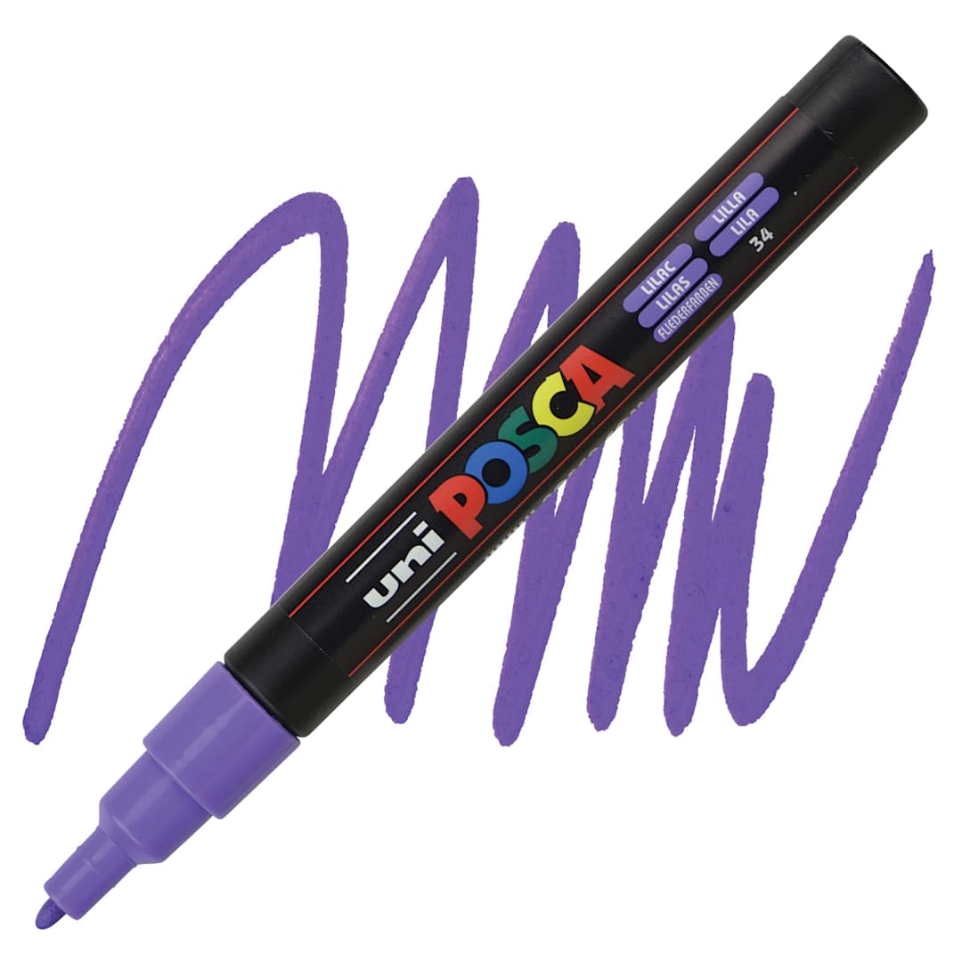 Open in modal - Posca Paint Marker - Lilac, Fine, Bullet Tip, 0.9 mm - 1.3 mm