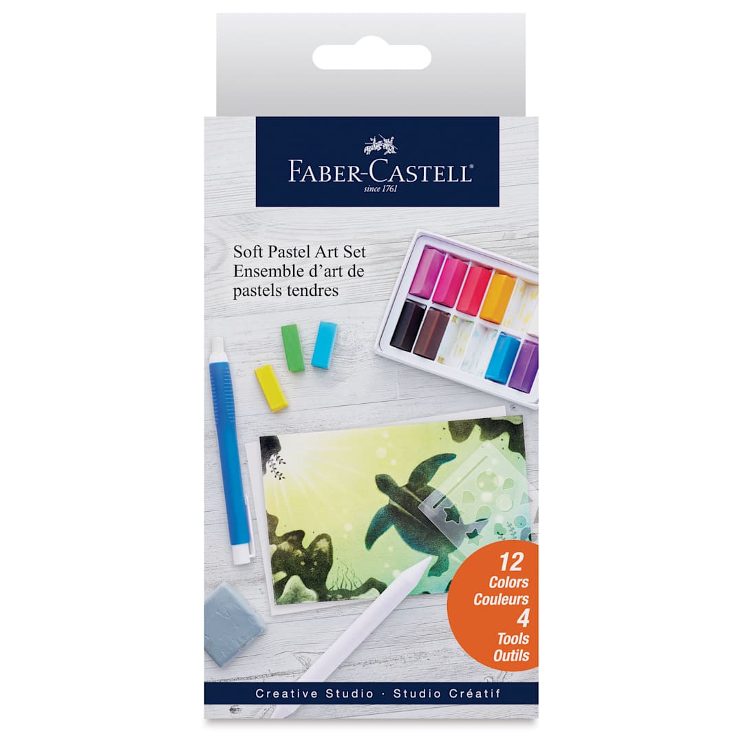 Open in modal - Faber-Castell Goldfaber Studio Soft Pastels - Beginner Kit, Set of 12 (front of packaging)