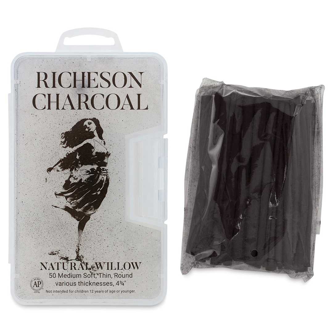 Open in modal - Richeson Natural Willow Charcoal - Box of 50