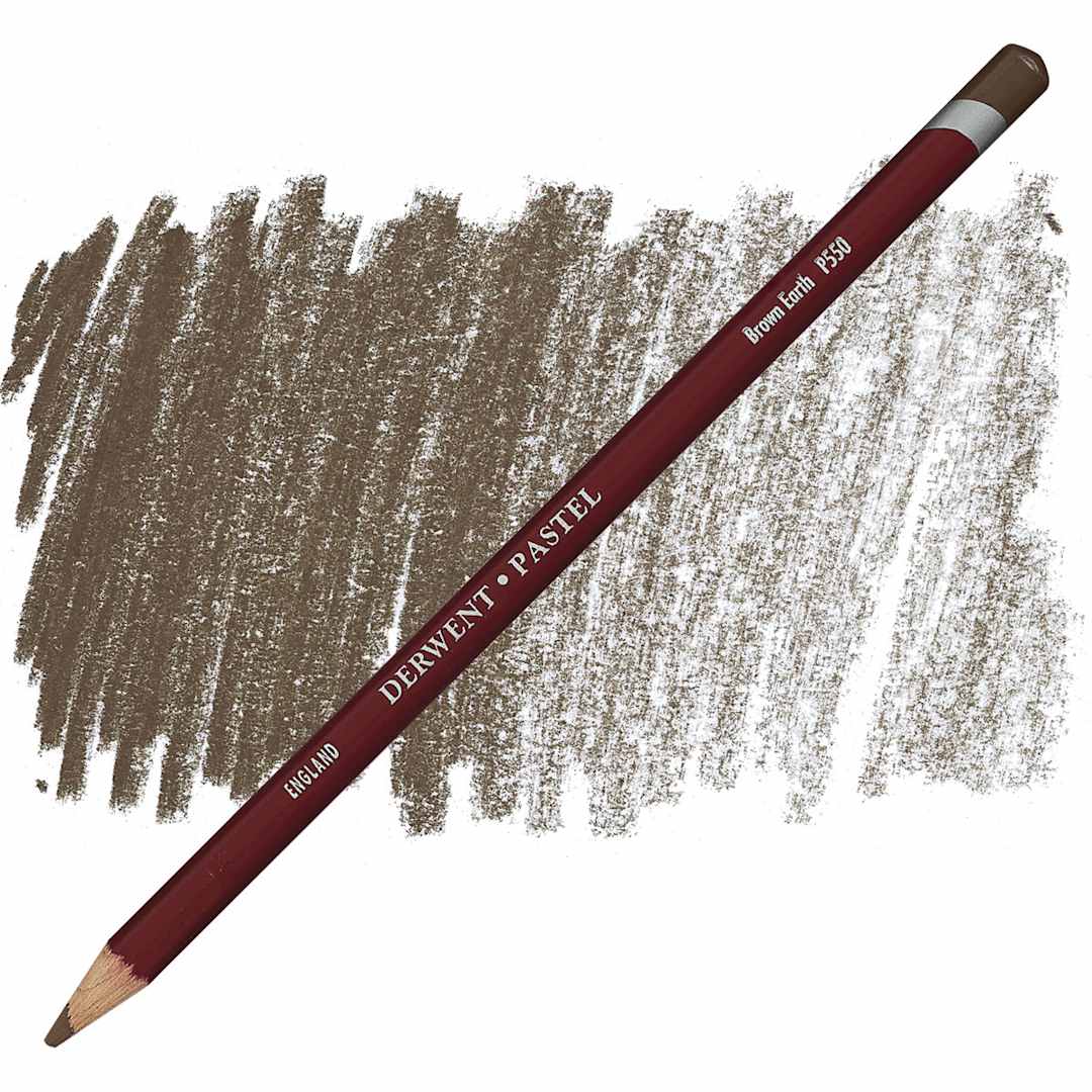 Open in modal - Derwent Pastel Pencil - Brown Earth pencil and swatch