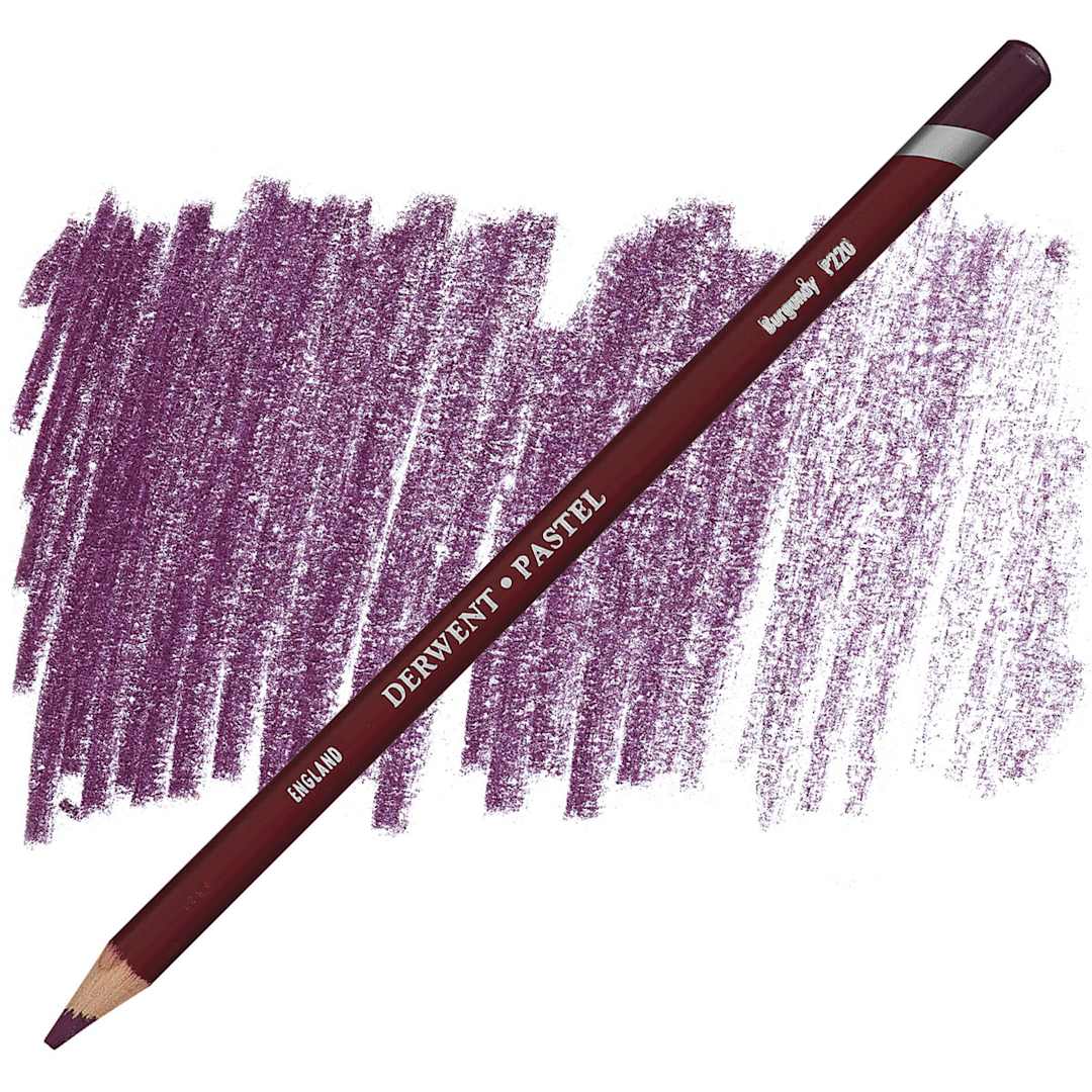 Open in modal - Derwent Pastel Pencil - Burgundy pencil and swatch
