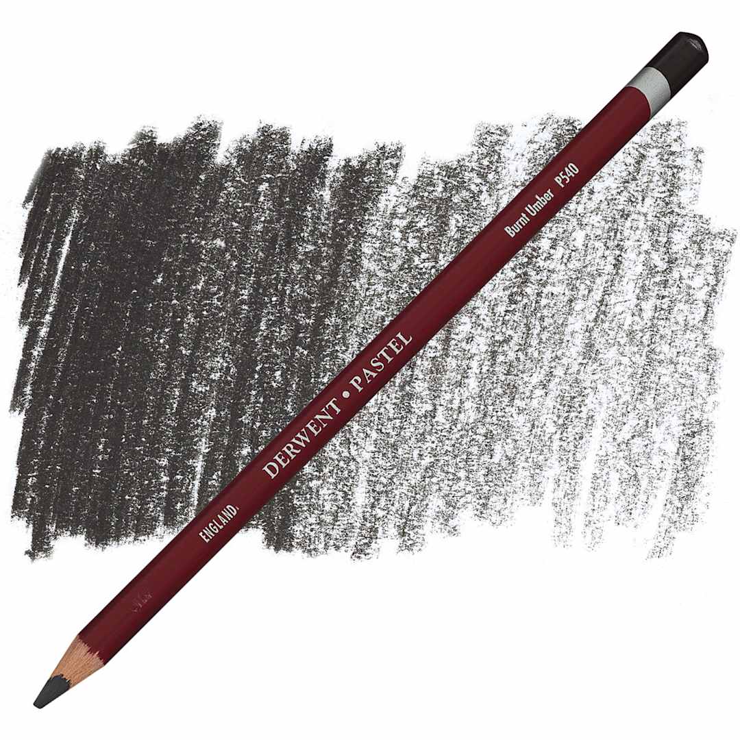 Open in modal - Derwent Pastel Pencil - Burnt Umber pencil and swatch