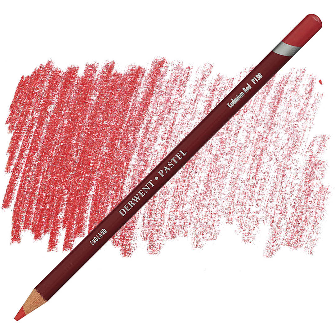 Open in modal - Derwent Pastel Pencil - Cadmium Red pencil and swatch