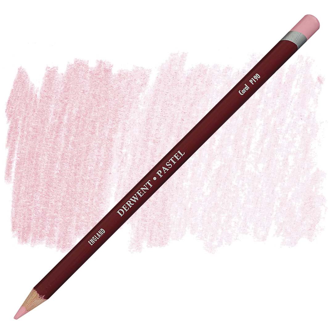 Open in modal - Derwent Pastel Pencil - Coral pencil and swatch