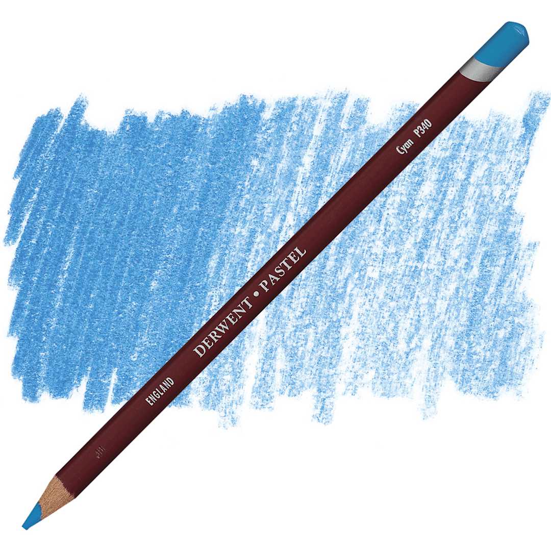 Open in modal - Derwent Pastel Pencil - Cyan pencil and swatch