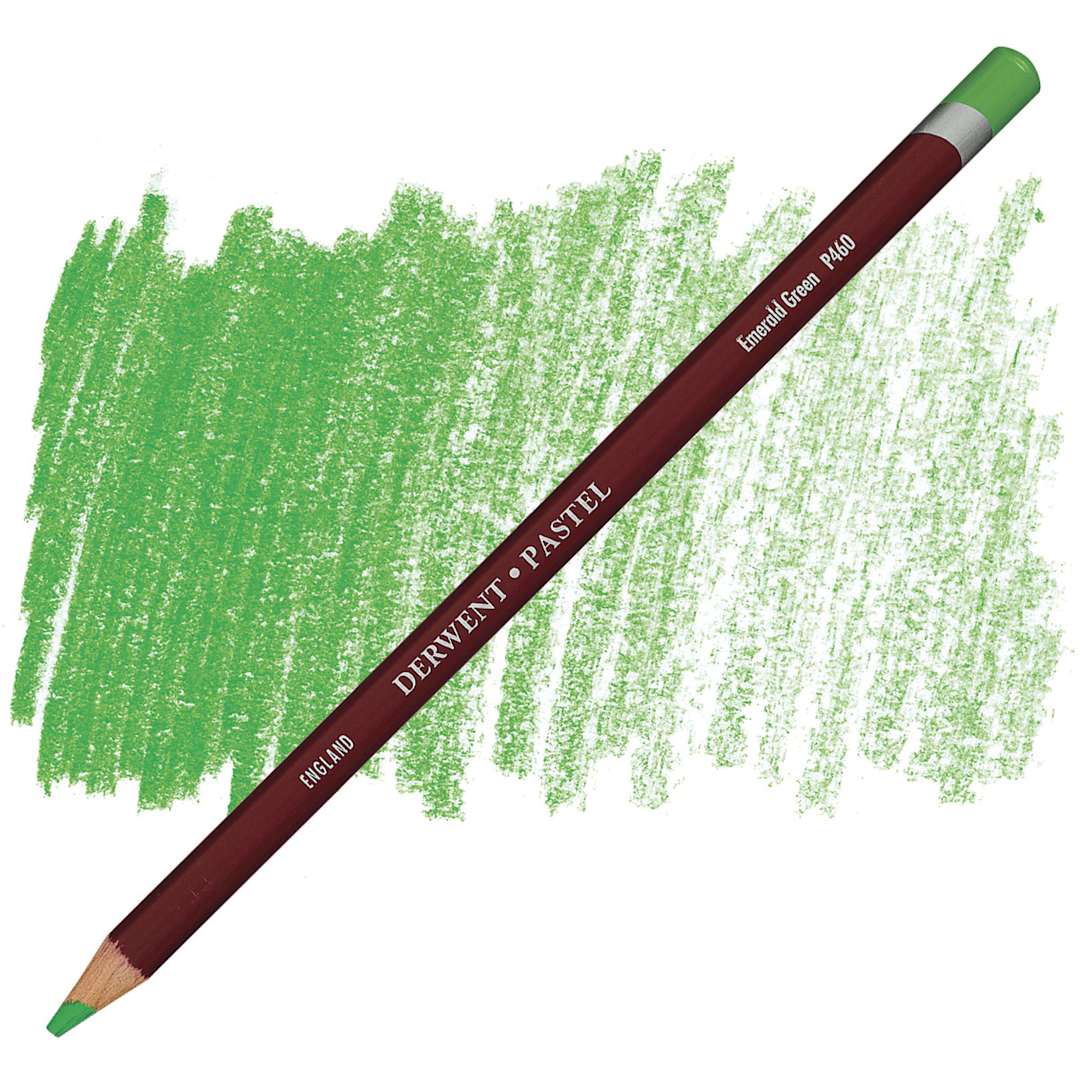 Open in modal - Derwent Pastel Pencil - Emerald Green pencil and swatch
