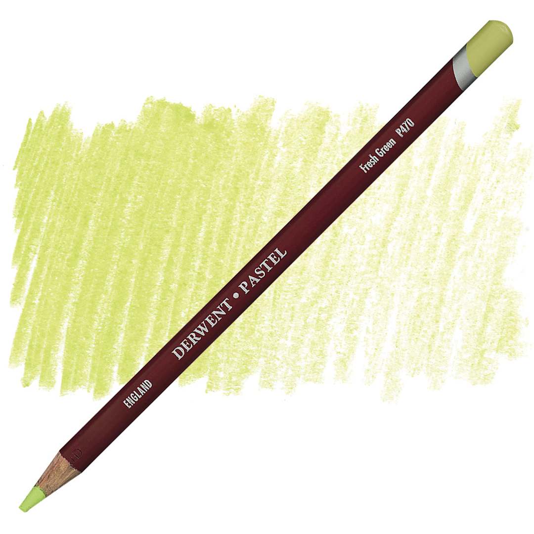 Open in modal - Derwent Pastel Pencil - Fresh Green pencil and swatch