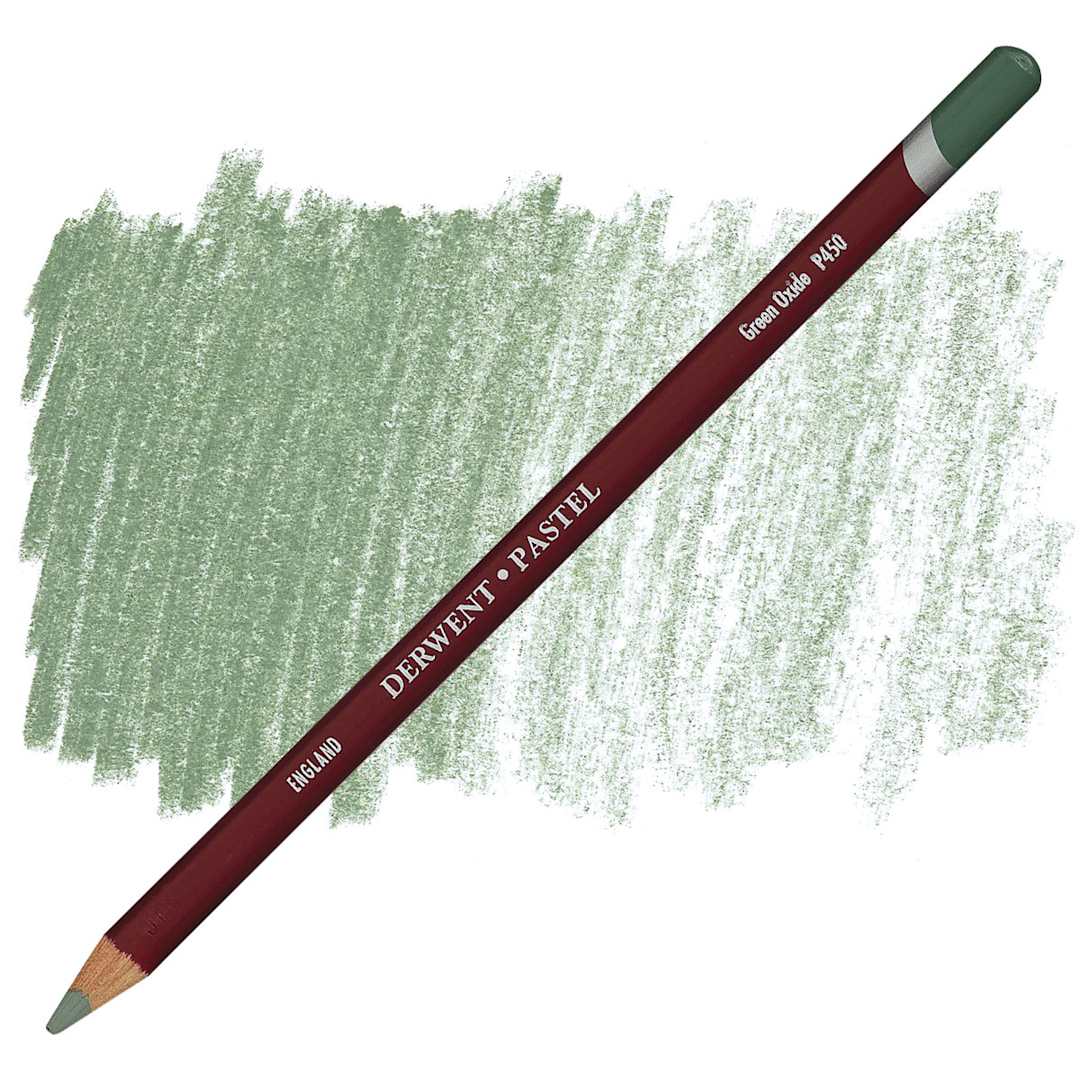 Open in modal - Derwent Pastel Pencil - Green Oxide pencil and swatch