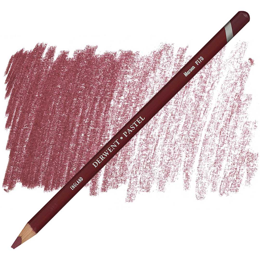 Open in modal - Derwent Pastel Pencil - Maroon pencil and swatch