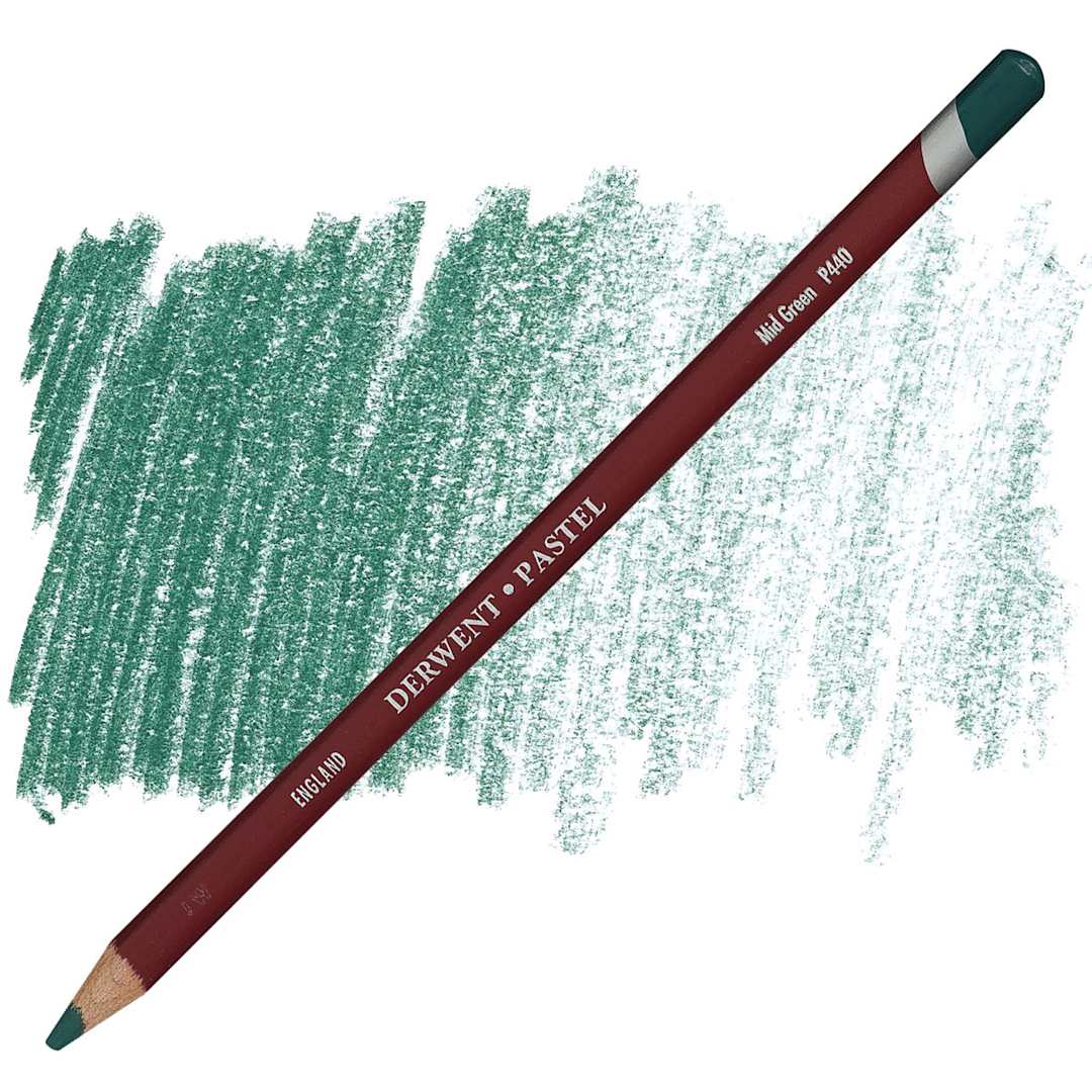 Open in modal - Derwent Pastel Pencil - Mid Green pencil and swatch