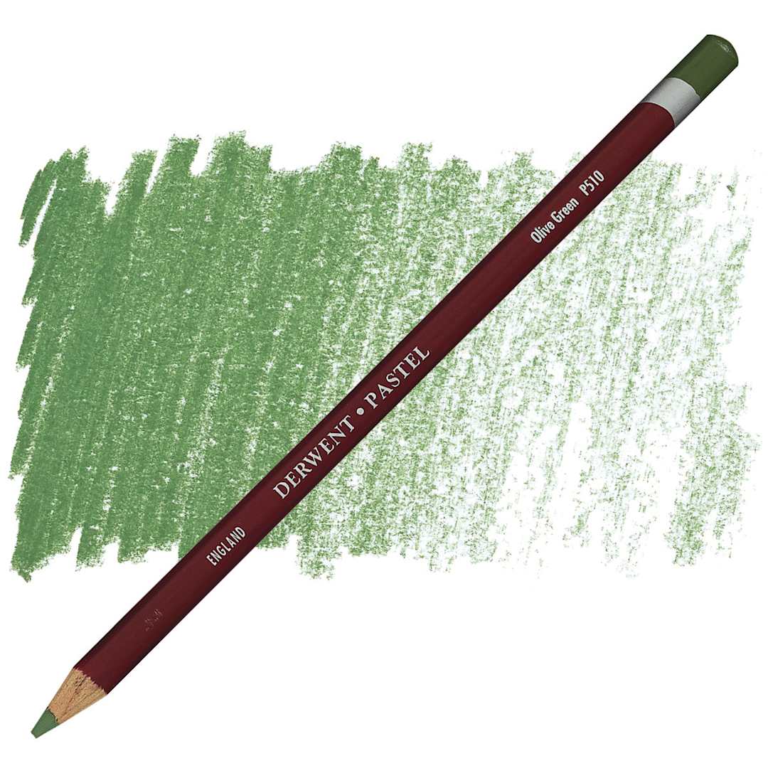 Open in modal - Derwent Pastel Pencil - Olive Green pencil and swatch