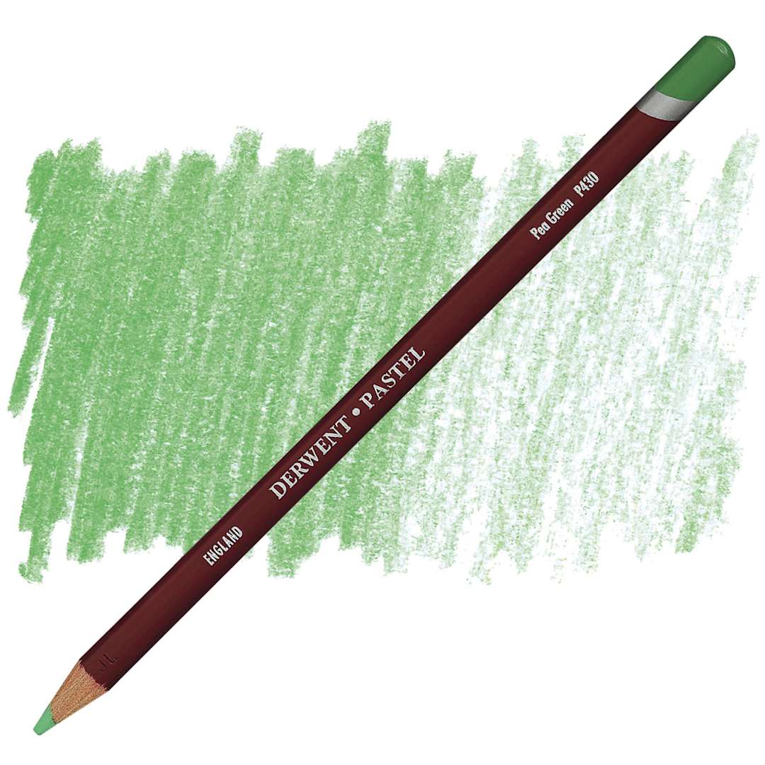 Open in modal - Derwent Pastel Pencil - Pea Green pencil and swatch