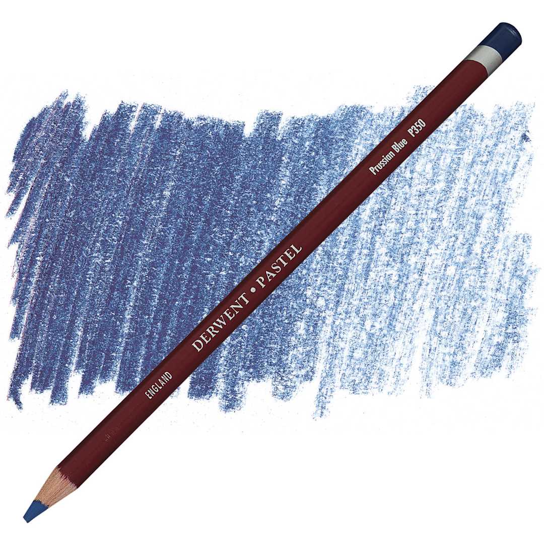 Open in modal - Derwent Pastel Pencil - Prussian Blue pencil and swatch