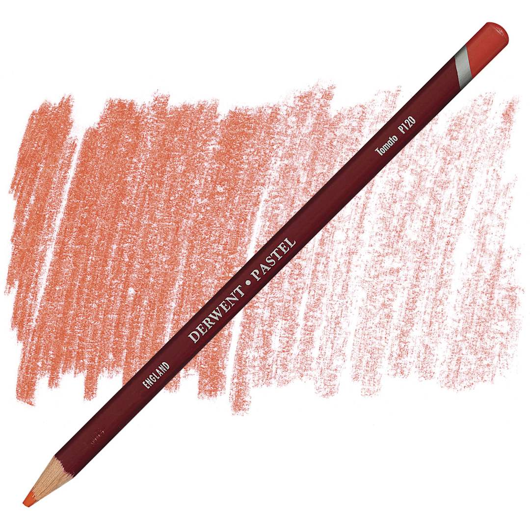 Open in modal - Derwent Pastel Pencil - Tomato pencil and swatch