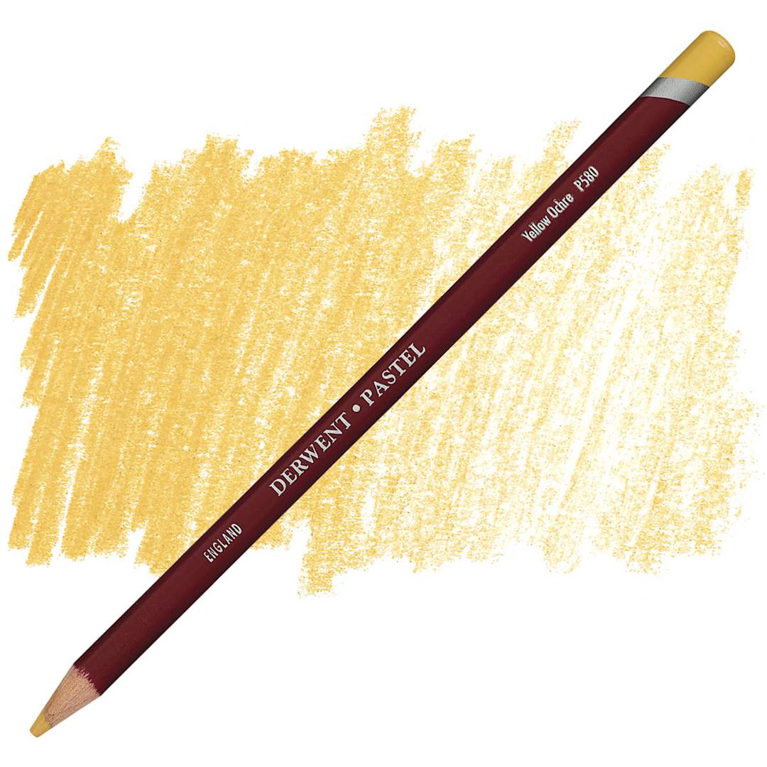 Open in modal - Derwent Pastel Pencil - Yellow Ochre pencil and swatch