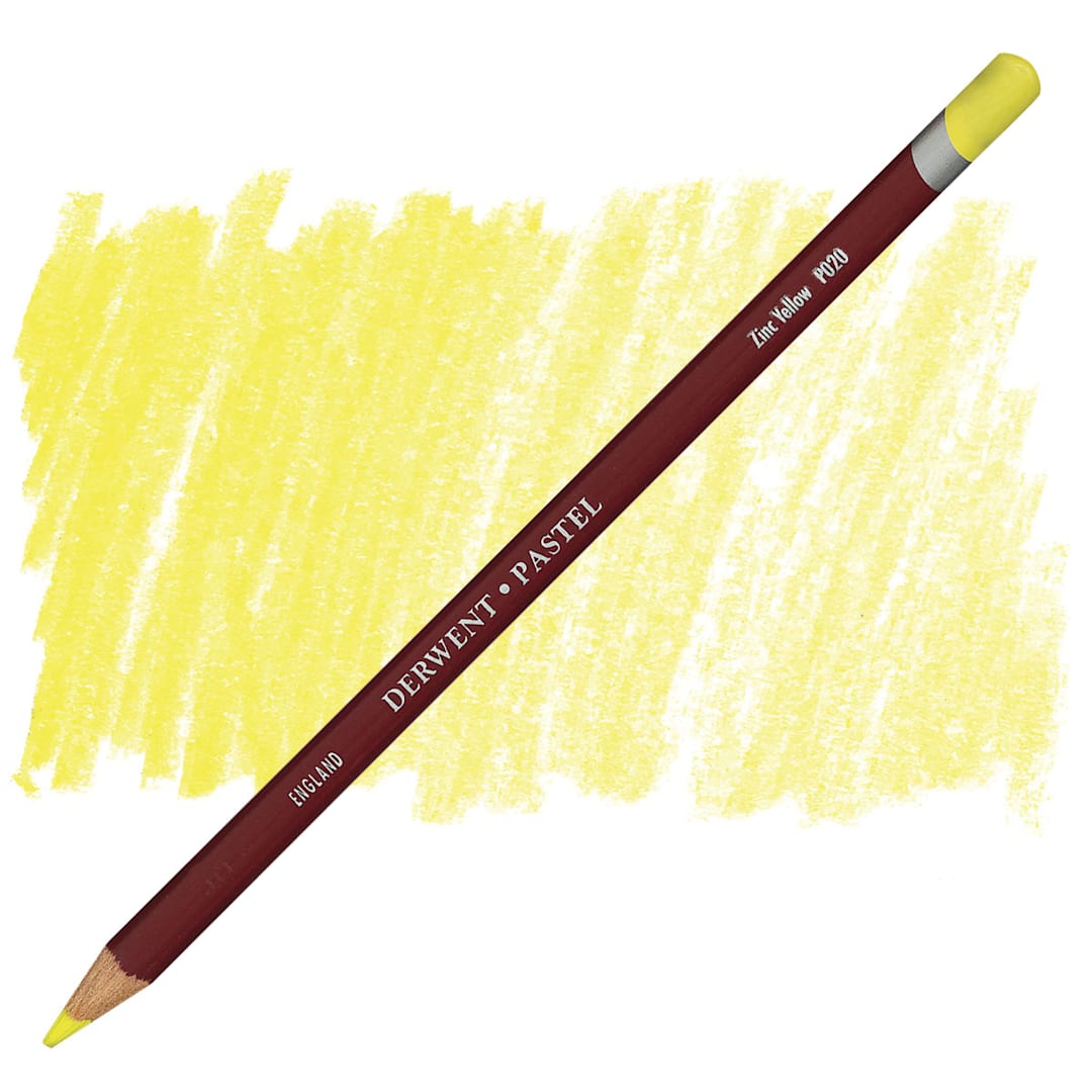 Open in modal - Derwent Pastel Pencil - Zinc Yellow pencil and swatch
