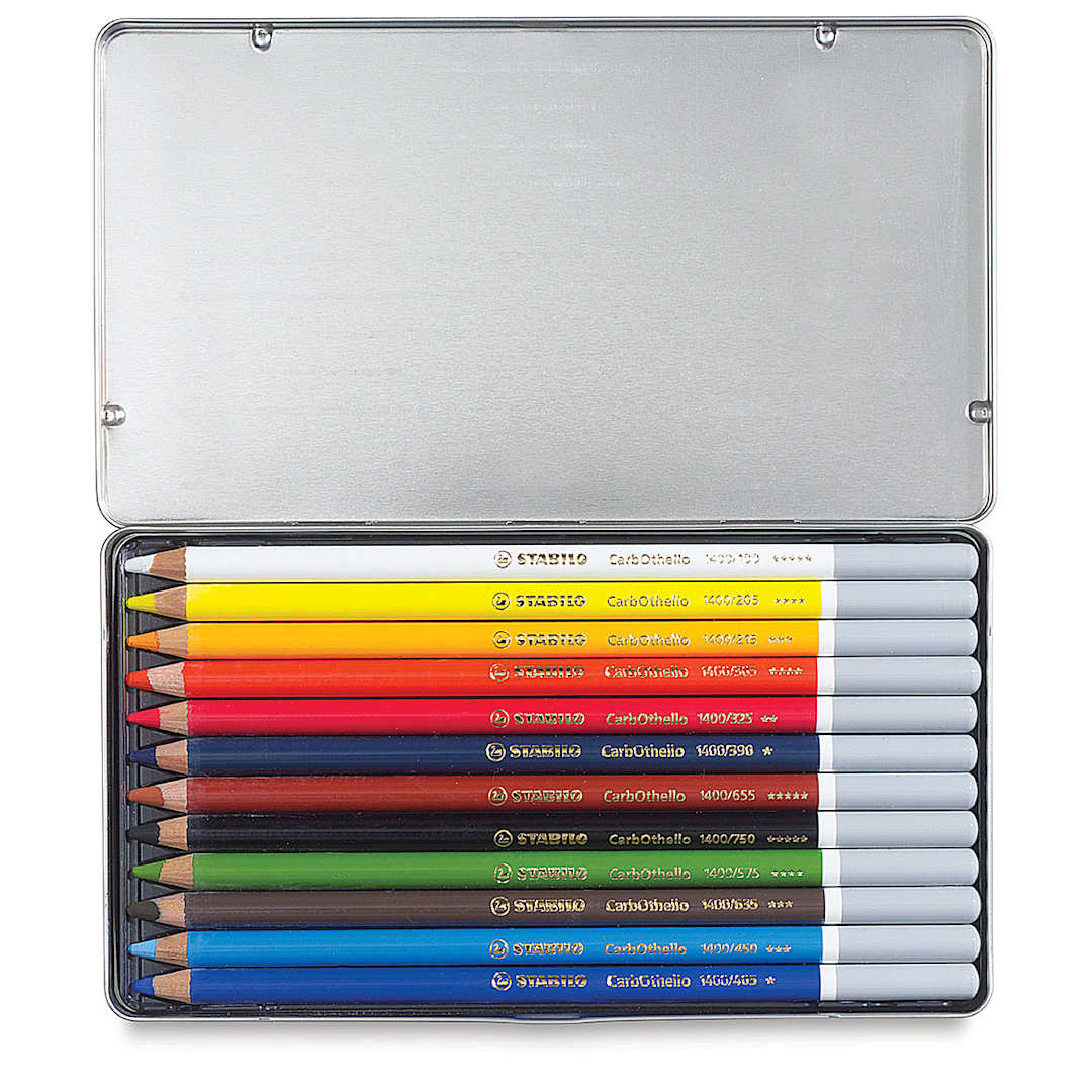 Open in modal - Stabilo CarbOthello Pastel Pencils - Set of 12 (open to show contents)