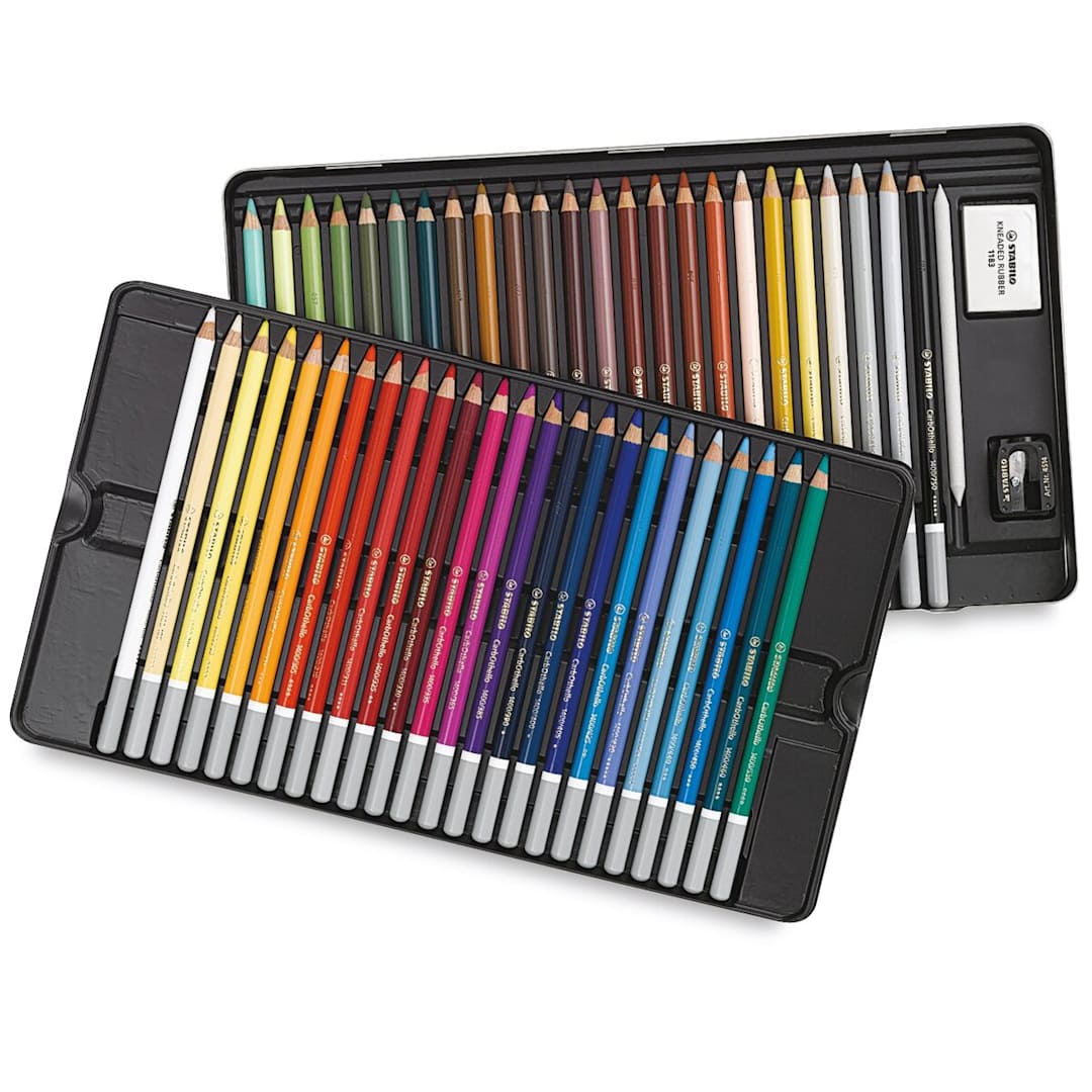 Open in modal - Stabilo CarbOthello Pastel Pencils - Set of 48 (open to show contents)