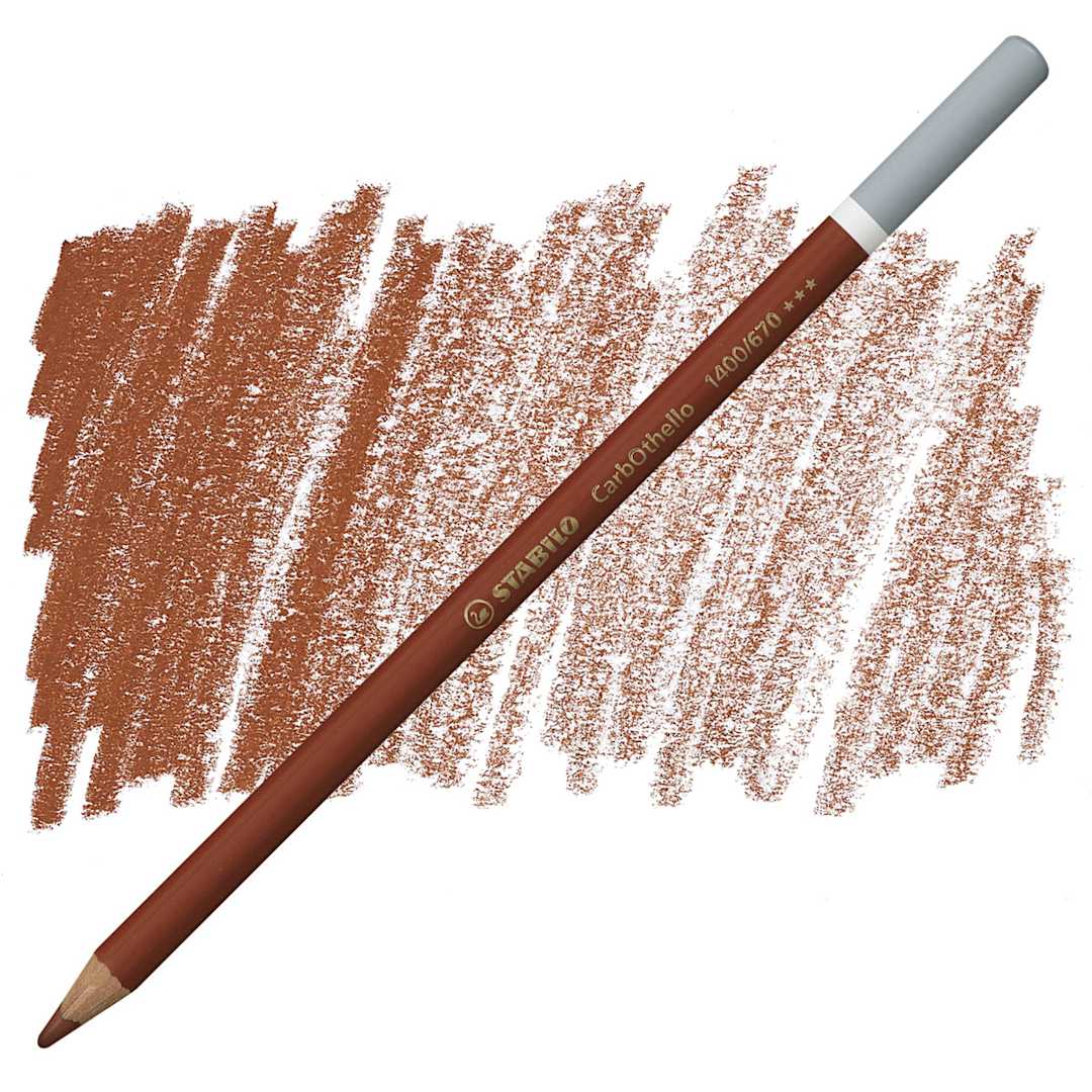 Open in modal - Stabilo CarbOthello Pastel Pencil - Burnt Sienna pencil and swatch