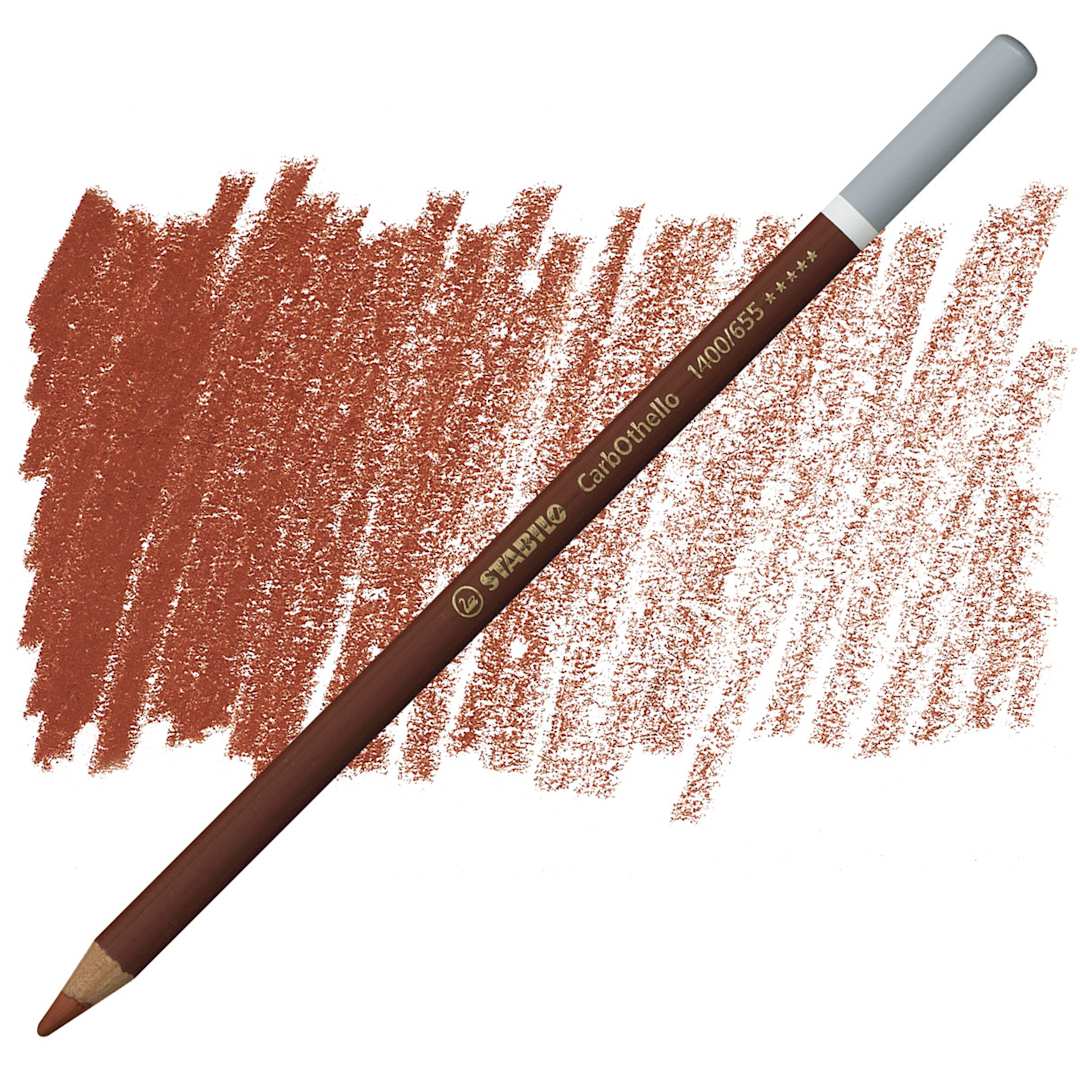 Open in modal - Stabilo CarbOthello Pastel Pencil - English Red Deep pencil and swatch