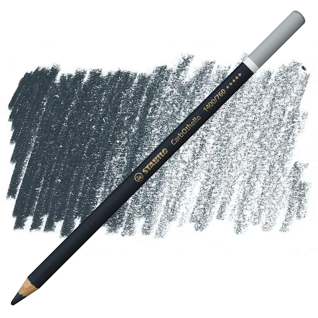 Open in modal - Stabilo CarbOthello Pastel Pencil - Lamp Black pencil and swatch