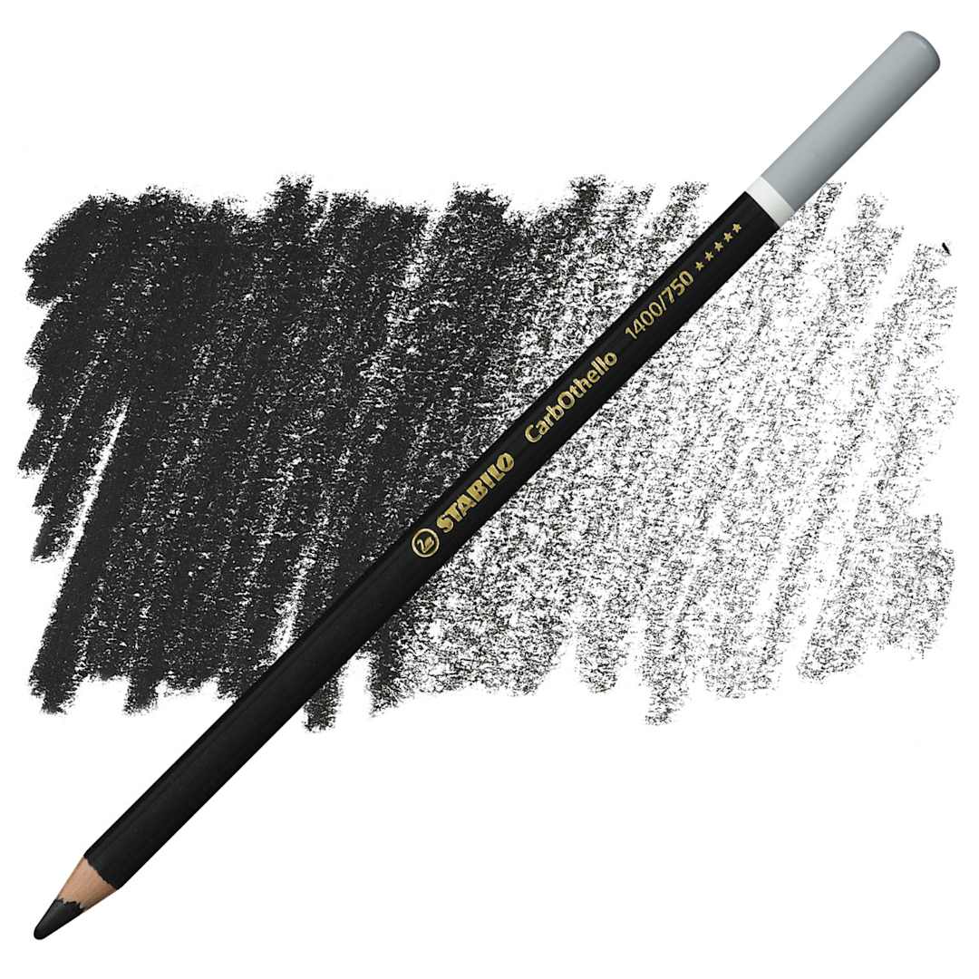Open in modal - Stabilo CarbOthello Pastel Pencil - Neutral Black pencil pencil and swatch